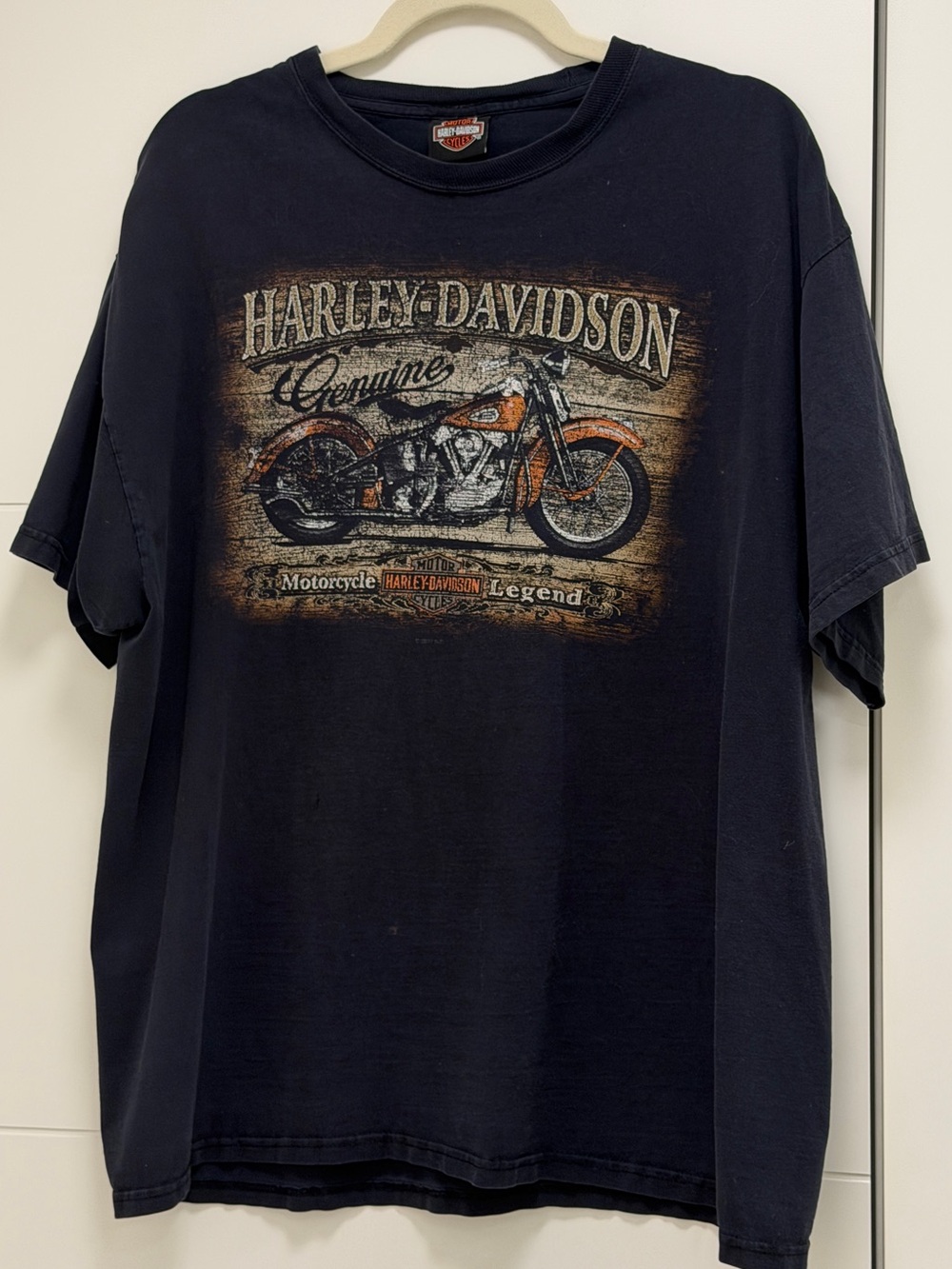 Harley-Davidson Black Tee with Orange Motorcycle Graphic